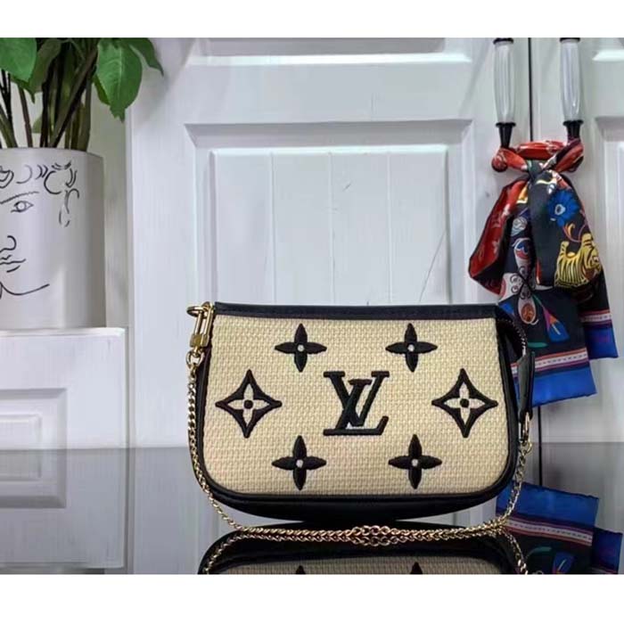 Louis Vuitton Mini Pochette Accessoires Black in Lotus Cotton with  Gold-tone - US