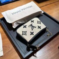 Louis Vuitton Unisex Mini Pochette Accessoires Black Lotus Cotton Cowhide Zip Closure (10)
