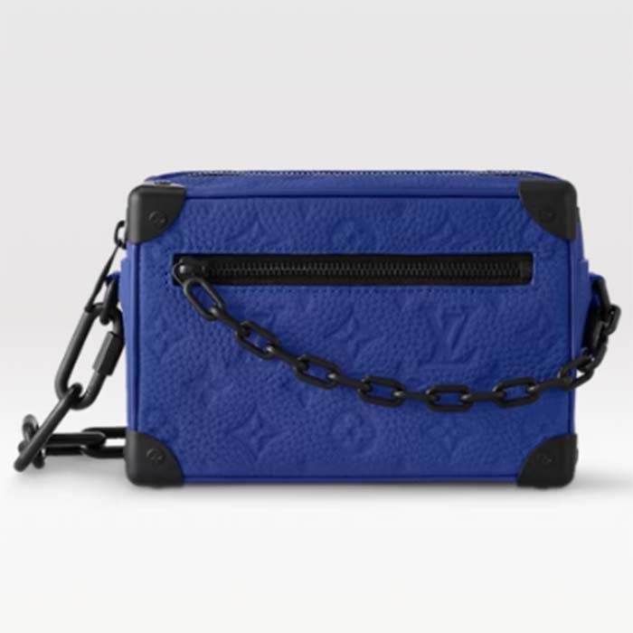 Louis Vuitton Unisex Mini Soft Trunk Racing Blue Embossed Taurillon Monogram Cowhide Leather