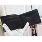 Louis Vuitton Unisex Multiple Wallet Black Grained Cowhide Leather Textile Lining - Image 6