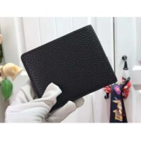 Louis Vuitton Unisex Multiple Wallet Black Grained Cowhide Leather Textile Lining (7)