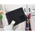 Louis Vuitton Unisex Multiple Wallet Black Grained Cowhide Leather Textile Lining - Image 2