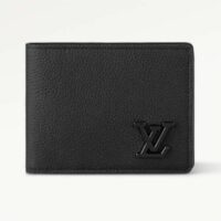 Louis Vuitton Unisex Multiple Wallet Black Grained Cowhide Leather Textile Lining (7)