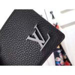 Louis Vuitton Unisex Multiple Wallet Black Grained Cowhide Leather Textile Lining - Image 4