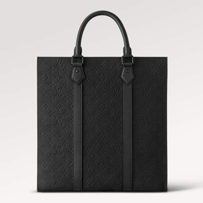 Louis Vuitton Unisex Sac Plat NV Black Embossed Taurillon Monogram Cowhide Leather