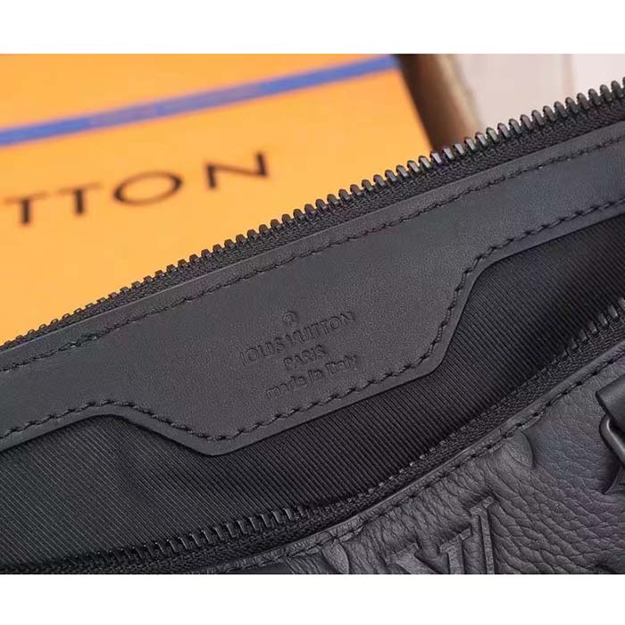 Louis Vuitton Unisex Sac Plat NV Black Embossed Taurillon Monogram Cowhide Leather (9)