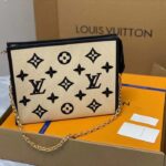 Louis Vuitton Unisex Toiletry Pouch On Chain Black Lotus Cotton Cowhide Leather - Image 4