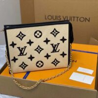 Louis Vuitton Unisex Toiletry Pouch On Chain Black Lotus Cotton Cowhide Leather (2)