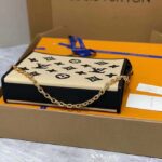 Louis Vuitton Unisex Toiletry Pouch On Chain Black Lotus Cotton Cowhide Leather - Image 5