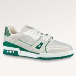 Louis Vuitton Unisex Trainer Sneaker Grün Strass Gummi Laufsohle LV Initialen Monogramm Blumen