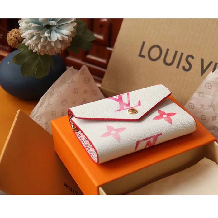 Louis Vuitton Unisex Victorine Wallet Pink Monogram Coated Canvas Bill Pocket (2)