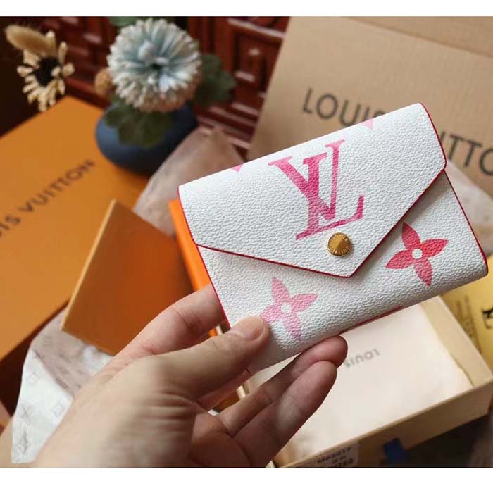Louis Vuitton Unisex Victorine Wallet Pink Monogram Coated Canvas Bill Pocket (8)