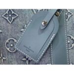 Louis Vuitton Unisex Weekend Tote NM Monogram Washed Denim Coated Canvas Cowhide Leather - Imagen 8