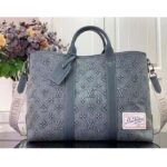 Louis Vuitton Unisex Weekend Tote NM Monogram Washed Denim Coated Canvas Cowhide Leather - Imagen 2