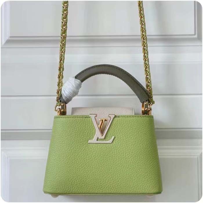 Louis Vuitton Women Capucines Mini Green Taurillon Cowhide Leather Gold-Color Hardware (4)