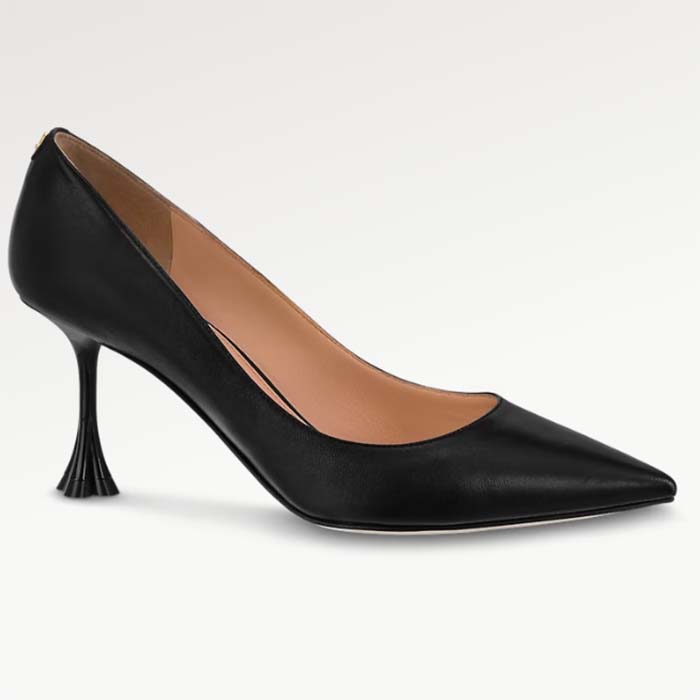 Louis Vuitton Women LV Blossom Pump Black Lambskin Leather Outsole 7.5 CM Heel