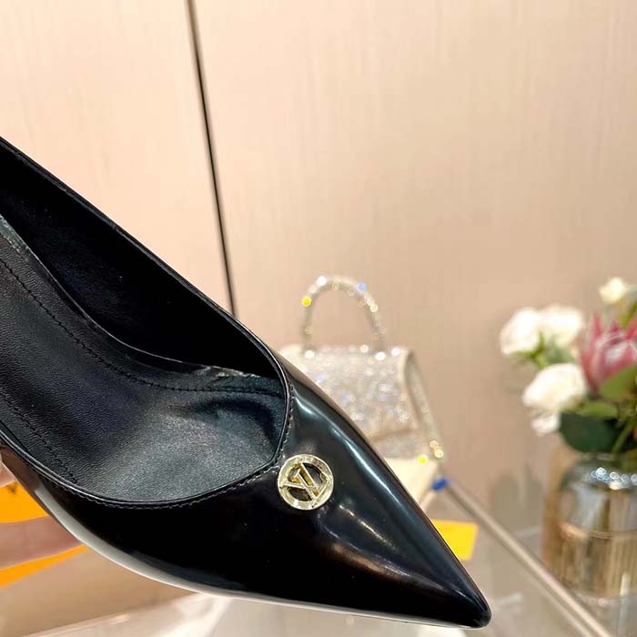Louis Vuitton Women LV Blossom Pump Black Lambskin Leather Outsole 7.5 CM Heel (12)