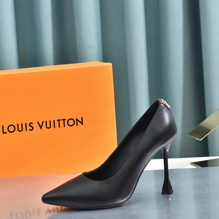 Louis Vuitton Women LV Blossom Pump Black Lambskin Leather Outsole 7.5 CM Heel (5)