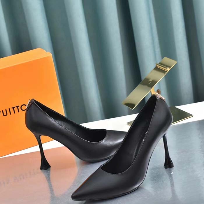 Louis Vuitton Women LV Blossom Pump Black Lambskin Leather Outsole 7.5 CM Heel (6)