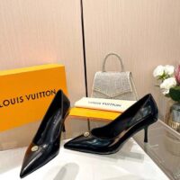 Louis Vuitton Women LV Blossom Pump Black Lambskin Leather 7.5 CM Heel
