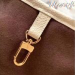 Louis Vuitton Women LV Neverfull MM Carryall Tote Crème Beige Embossed Grained Cowhide - Imagen 10