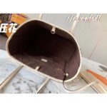 Louis Vuitton Women LV Neverfull MM Carryall Tote Crème Beige Embossed Grained Cowhide - Imagen 8