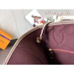 Louis Vuitton Women LV Neverfull MM Carryall Tote Tourterelle Gray Embossed Grained Cowhide - Image 10