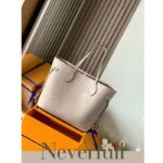 Louis Vuitton Women LV Neverfull MM Carryall Tote Tourterelle Gray Embossed Grained Cowhide - Image 2