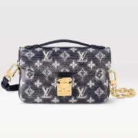 Louis Vuitton Women LV Pochette Métis East West Handbag Blue Monoglam Coated Canvas (11)