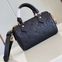 Louis Vuitton Women LV Speedy Bandoulière 20 Black Embossed Grained Cowhide Leather (6)