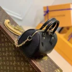 Louis Vuitton Women LV Speedy Bandoulière 20 Black Embossed Grained Cowhide Leather