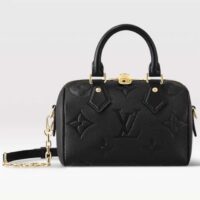 Louis Vuitton Women LV Speedy Bandoulière 20 Black Embossed Grained Cowhide Leather (6)