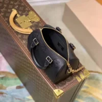 Louis Vuitton Women LV Speedy Bandoulière 20 Black Embossed Grained Cowhide Leather (6)