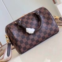 Louis Vuitton Women LV Speedy Bandoulière 20 Damier Ebene Coated Canvas Cowhide Leather (11)