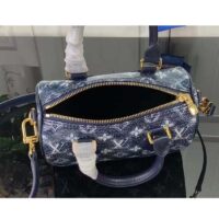 Louis Vuitton Women LV Speedy Bandouliere 20 Handbag Blue Monoglam Coated Canvas (2)