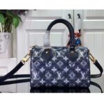 Louis Vuitton Women LV Speedy Bandouliere 20 Handbag Blue Monoglam Coated Canvas - Bild 4