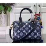 Louis Vuitton Women LV Speedy Bandouliere 20 Handbag Blue Monoglam Coated Canvas - Bild 3
