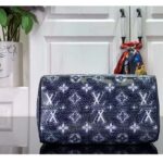 Louis Vuitton Women LV Speedy Bandouliere 20 Handbag Blue Monoglam Coated Canvas - Bild 6