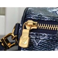 Louis Vuitton Women LV Speedy Bandouliere 20 Handbag Blue Monoglam Coated Canvas (2)