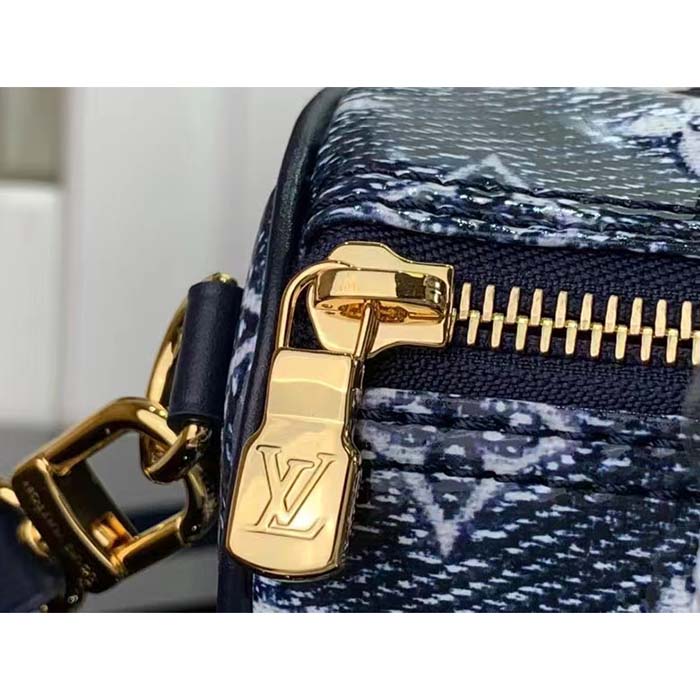 Louis Vuitton Speedy Bandouliere Size 20 Navy M23069 Monogram Laminated Jacquard