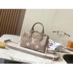Louis Vuitton Women LV Speedy Bandouliere 20 Handbag Gray Beige Monogram Empreinte Embossed Cowhide – Bild 3
