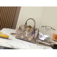 Louis Vuitton Women LV Speedy Bandouliere 20 Handbag Gray Beige Monogram Empreinte Embossed Cowhide (1)