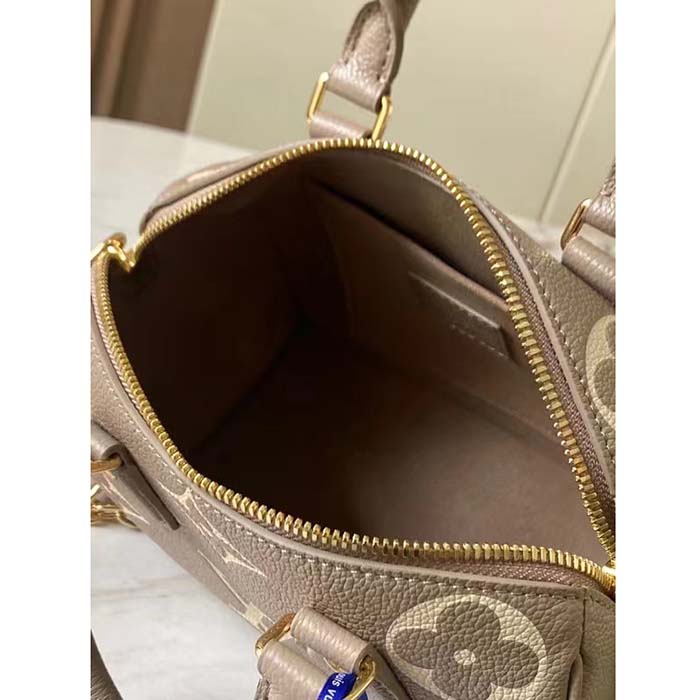 Louis Vuitton Women LV Speedy Bandouliere 20 Handbag Gray Beige Monogram Empreinte Embossed Cowhide (3)