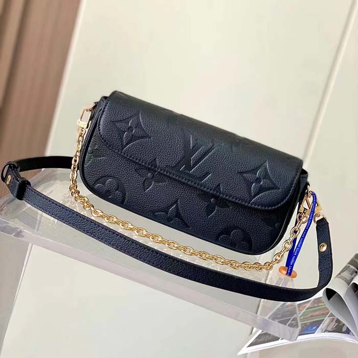 Louis Vuitton Women LV Wallet On Chain Ivy Black Monogram Embossed Supple Grained Cowhide Leather (2)