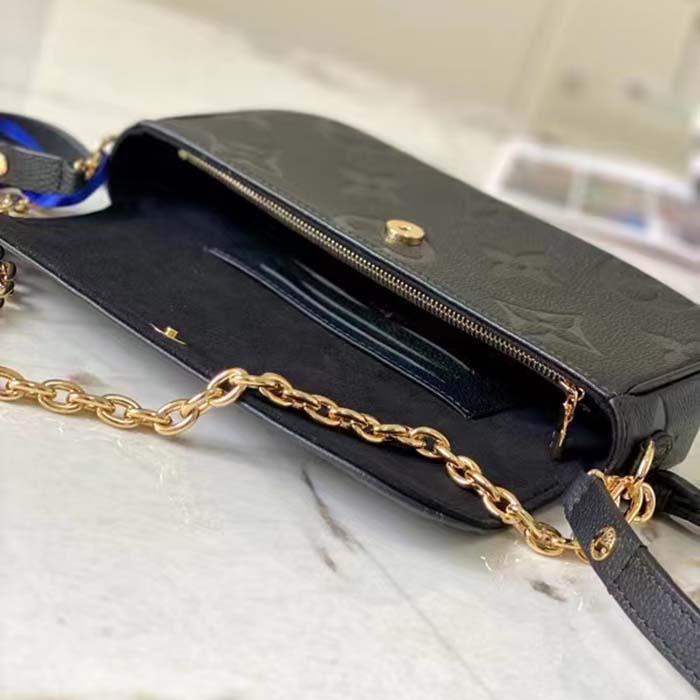 Louis Vuitton Women LV Wallet On Chain Ivy Black Monogram Embossed Supple Grained Cowhide Leather (8)