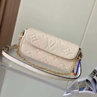 Louis Vuitton Women LV Wallet On Chain Ivy Cream Monogram Embossed Supple Grained Cowhide Leather (1)