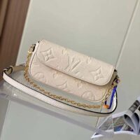 Louis Vuitton Women LV Wallet On Chain Ivy Cream Monogram Embossed Supple Grained Cowhide Leather (1)