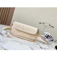 Louis Vuitton Women LV Wallet On Chain Ivy Cream Monogram Embossed Supple Grained Cowhide Leather (1)