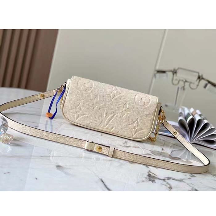 Louis Vuitton Women LV Wallet On Chain Ivy Cream Monogram Embossed Supple Grained Cowhide Leather (9)