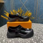 Louis Vuitton Women Ruby Flat Mary Jane Black Calf Leather Rubber LV Circle Signature - Image 2